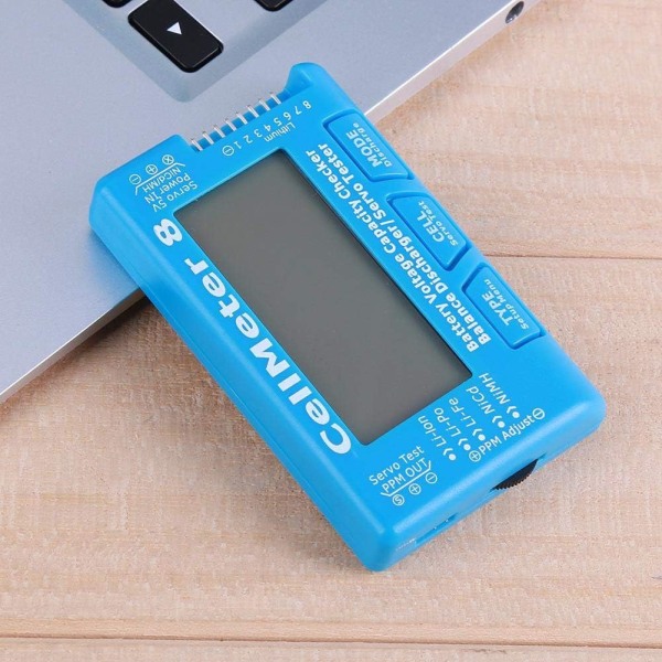 RC 8 Digital Batterikapacitetskontroll Servo Tester LCD-bakgrundsbelysning Li-ion NiMH Nicd