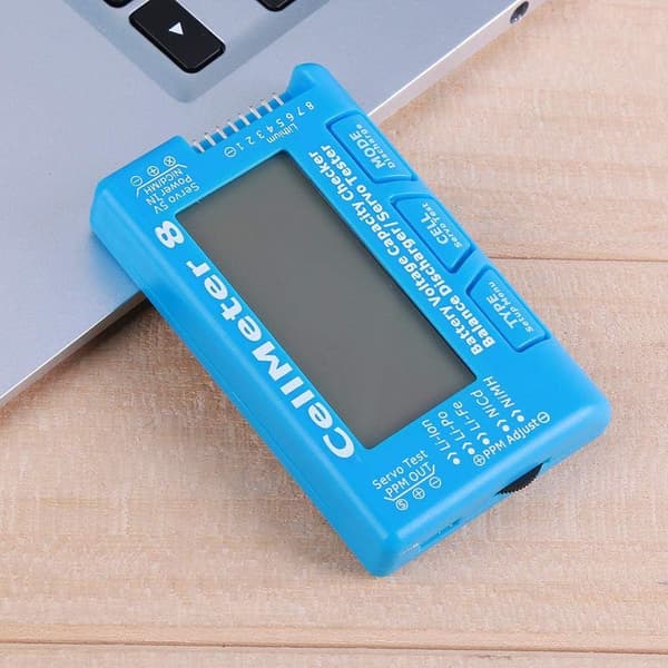 RC 8 Digital Batterikapacitetstester Servotester LCD Baggrundsbelysning Li-ion NiMH Nicd