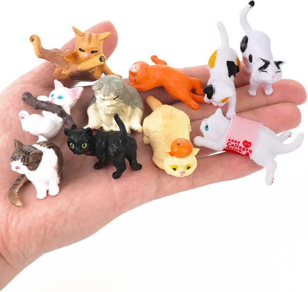 10 realistiske miniature killingefigurer, miniature dyrepynt