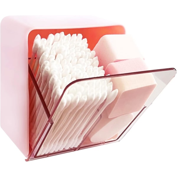 Bomullsbollshållare för bomullsrondeller, tandtråd, dispenserbehållare, organizer, rosa pink