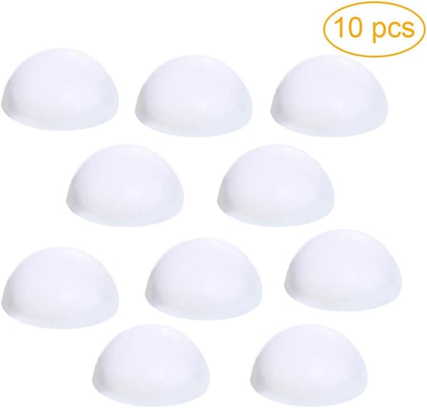 10 stk hvite skumkuler Halvkuleform Julehåndverkskule Kunstdekorasjon Styrofoam, 2 tommer