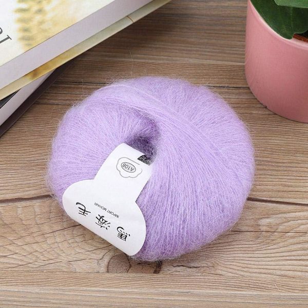 Mjuk Angola plysch mohair kashmir stickning ullgarn rosa lång ull stickning garn color 2