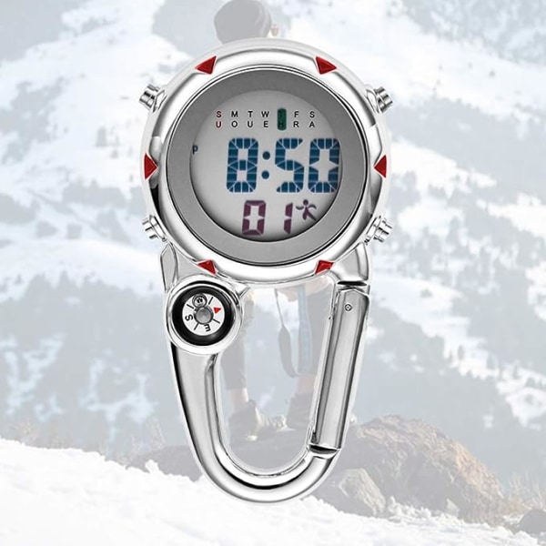 Clip on watch, ytterficka med watch, clip quartz watch, självlysande digital watch