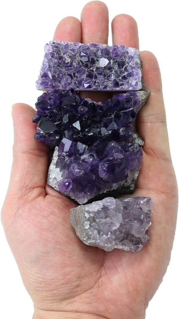 Ametyststen, naturlige ametyst geode huler krystaller helbredende sten, mellemstørrelse