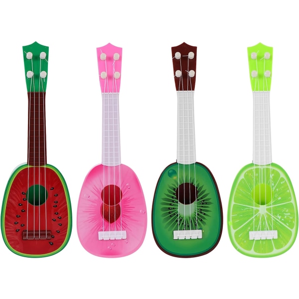 4 st Mini Ukulele Söta Fruktform Små Gitarr Musikinstrument för Barn Barn (Slumpmässig Stil)