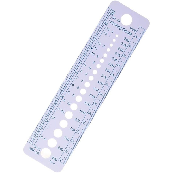 Plast Stickningsnål Gauge Cirkel Geometrisk Mall Linjal Student Mätverktyg