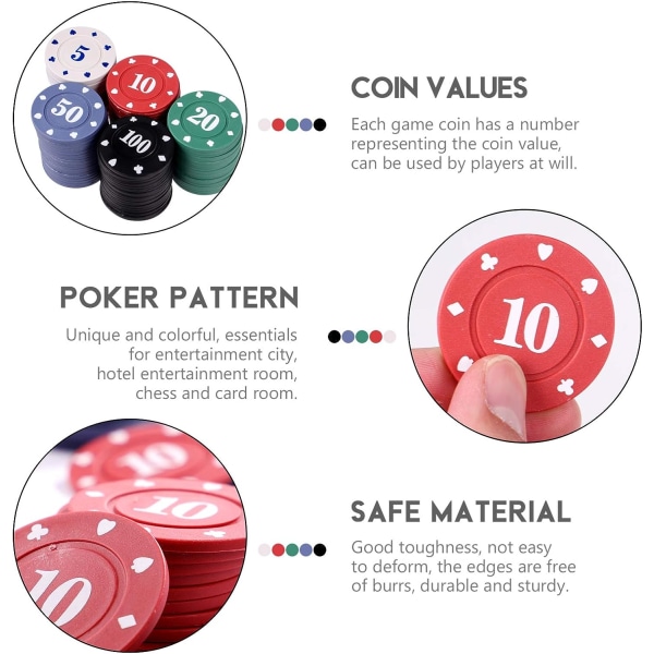 100 st Set Räknarräknare i plast Pokerchips för barnspel (utan förvaringsbox)  9bfd | Fyndiq