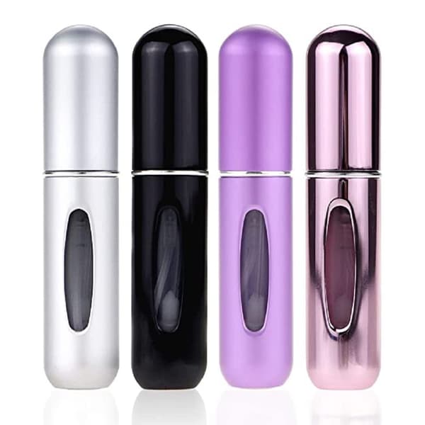 Bärbar Mini Påfyllningsbar Parfymförstövare Flaska Spray, Doftpumpfodral för Resor 4 st Pack 5ml