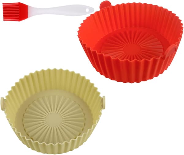 Silikone bageform til airfryer, silikonegryde til airfryer-indsatser damper 2 stk.