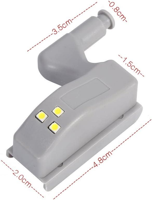 8 stk. skabshængsel LED-sensorlys, til køkkenskab, garderobe, sensor natlys - belysning (hvid) white
