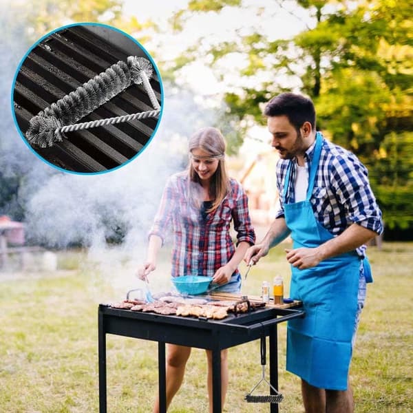 Ulkogrillin harjasarja BBQ-harja ja kaavin puhdistusharja kiharrusharja - 2 kappaletta