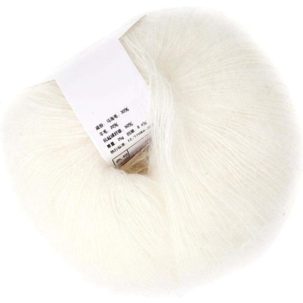 Mjuk Angora Lång Ullgarn Varm med en Virkning Populär för DIY Väva(Vit) White