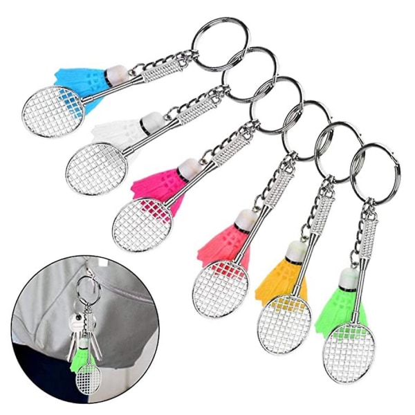 6st Nyckelringar Mini Nyckelring Plast Badminton Nyckelring Bag hänge