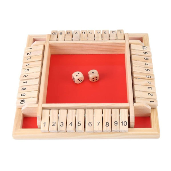 Traditionellt Shut The Box-spel för 4 spelare Digital Flop-spel Pub-brädspelet red