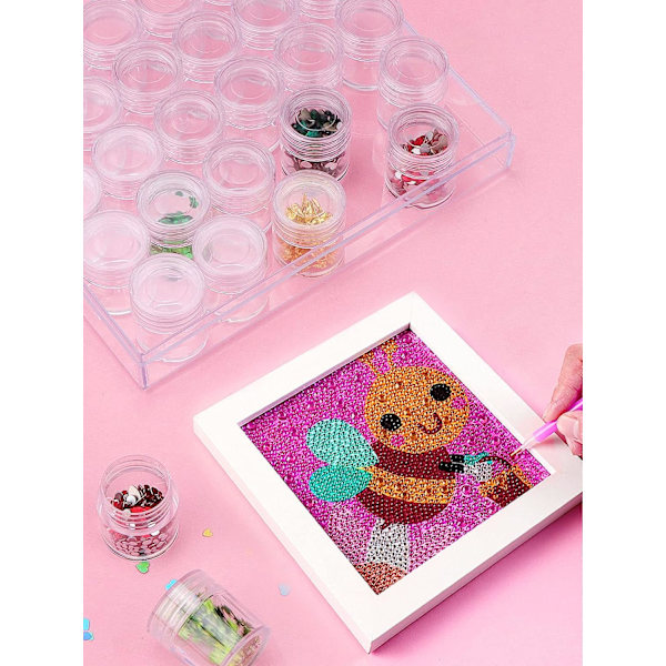 30 rutnät diamantbroderi förvaringslåda transparent nagelborr pärlförvaringslåda