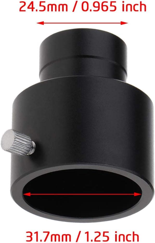 Fuldmetal 0,965'' til 1,25'' teleskopokularadapter (24,5 mm til 31,7 mm) - Sort
