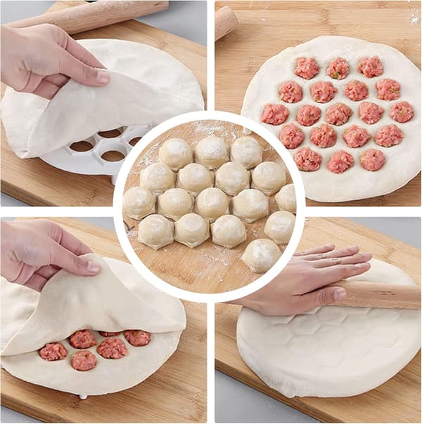 Pakke med 3 Dumpling Ravioli Form Plast Liten Bakeredskap for Hovedkjøkken Dumpling