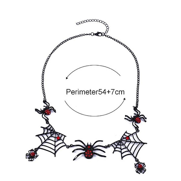 1 st Halloween Tarantula Crystal Diamond Spider Web Halsband