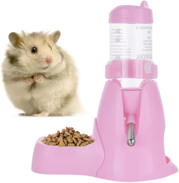 80 ml 3-i-1 Hamster Automatisk Roll-On Drikker Kæledyrsfoderbeholder Base (Pink) pink 80ml