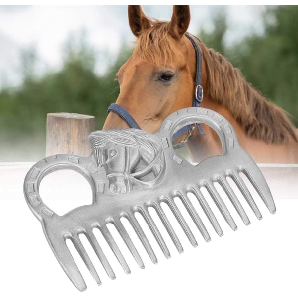 Metallmankam för hästar Portabel hästman- och svanskamvårdsverktyg för rengöring av hårborttagning