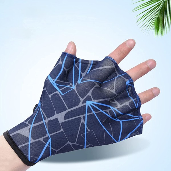 Nylon simhandskar för simning, simning med simhud, handskar med simhud, vattenträning, handskar med simhud, stora blue l