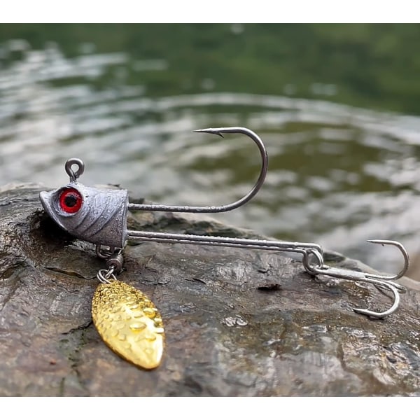 Underspin Jighead, Blyhuvud med pilblad, Luminous Jig Head Fiske krokverktyg Set