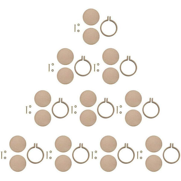 10 st Mini Broderi Båge Ring Trä Korsstygn Ram för DIY Konst Sömnad