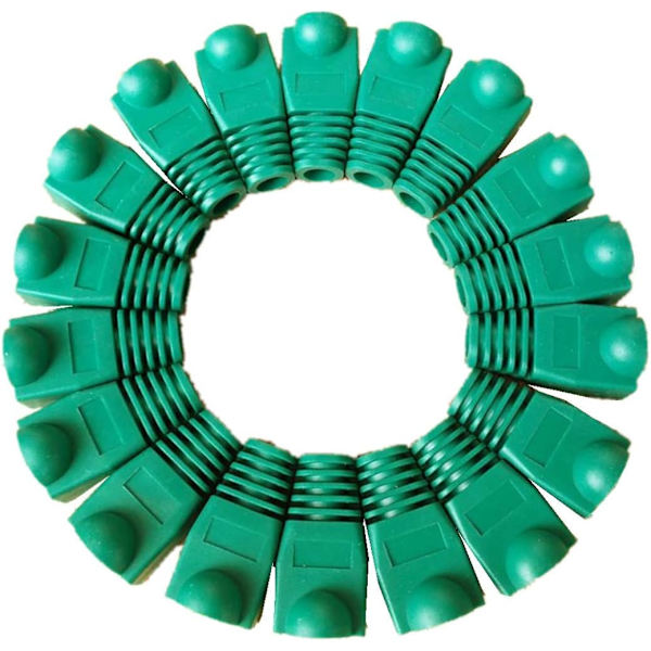 100 st RJ45 Dragavlastningshylsor Ethernet Nätverkskontakt Pluggkåpa Mjuk Plast green