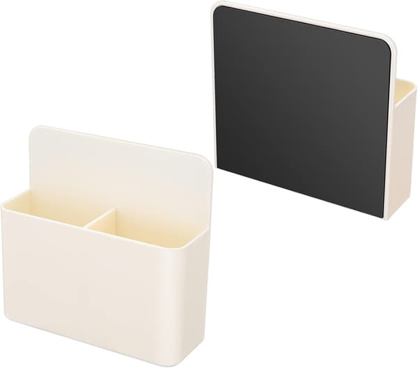 Veggmontert magnetisk oppbevaringsstativ for tusjer til whiteboard (stor, hvit) 2 stk.