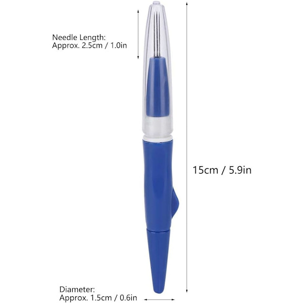 3 stift bärbar filtning nålpenna multi-nål syverktyg bekväm handkänsla filtning nål (blå)