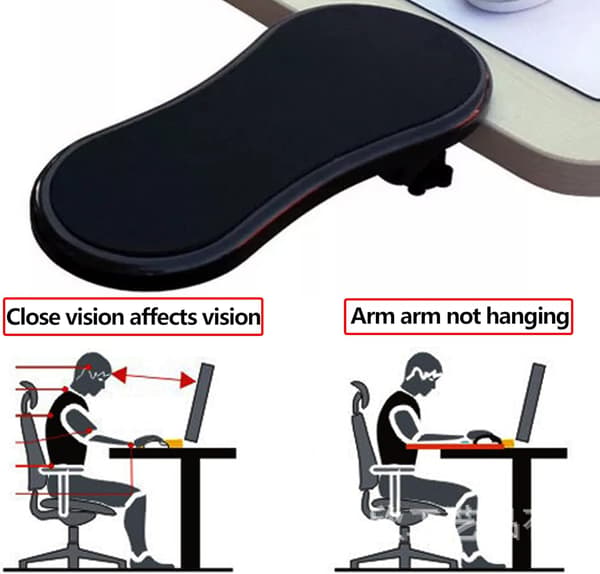 Ergonomisk justerbar til skrivebord musehåndledsstøtte 180° roterende computerhåndledsstøtte armholder