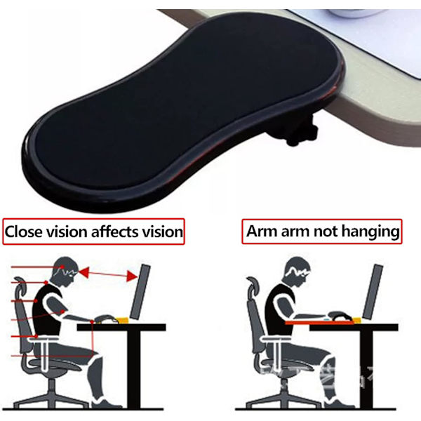 Ergonomiskt justerbart handledsstöd för skrivbordsmus 180° roterande datorhandledsstöd armhållare