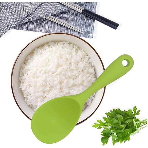 Set med 2 värmebeständiga köksredskap i non-stick-material, rissked, för ris, potatismos (grön)