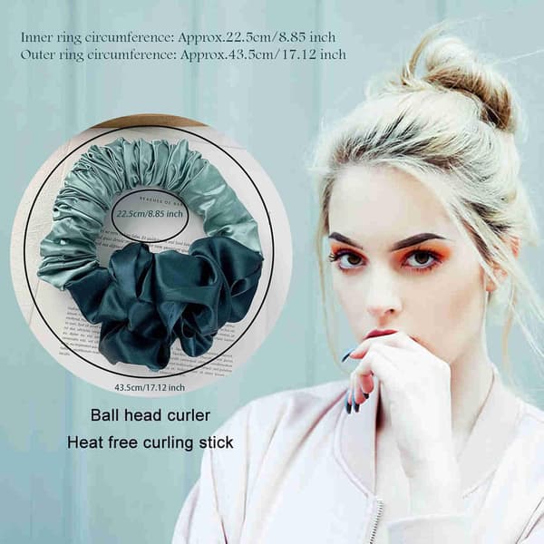 Värmefria locktångsband, Lazy Hair Rollers Overnight Curls Headband (Blå) blue