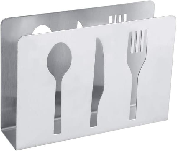 Serviettholder i rustfritt stål, serviettbeholder til vestlig restaurantbord (servise)