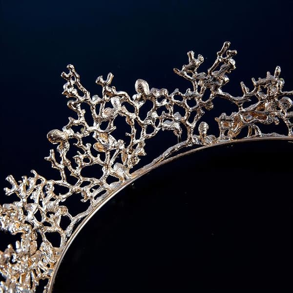 Bryllupsprinsesse-tiara, barokk dronningkrone med rhinsteiner for bryllup, missekåring, fest