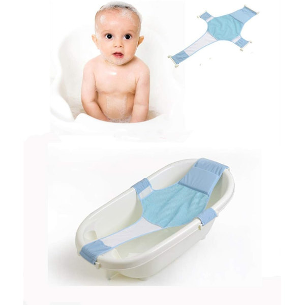 Babyduschstöd mesh halkfri justerbar sele för 0-8 månader baby shower