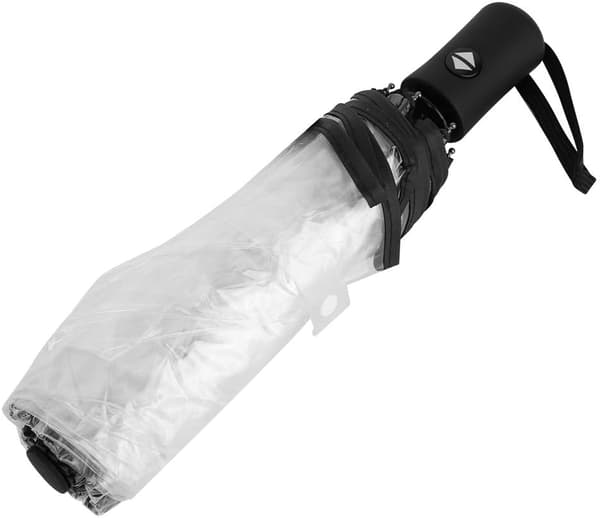 Gennemsigtig regnparaply, foldbar tre gange rejseparaply solbeskyttelse