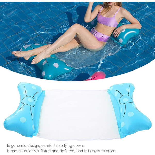 Bärbar uppblåsbar flytande stol PVC uppblåsbar flytande säng (blå) Blue