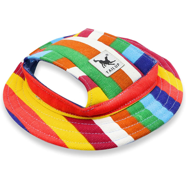 Hundskyddshatt med rund brätte, cap som andas utomhus för sommarhund med öronhål och justerbar hakrem för små medelstora hundar Color 1 S