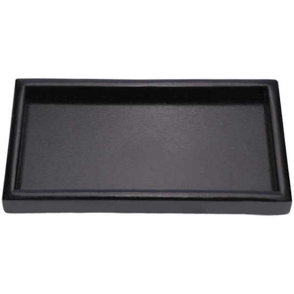 Rektangulär tebricka i trä, serveringsbrickor för restaurang, te, kaffe, snacks, mat (22 * 12 * 2 cm)