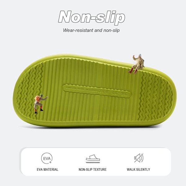 Badsandal Damtofflor Molnskor Herrsommar Mysiga Slides Cloudyzz Tofflor Halkfria（grön） Green