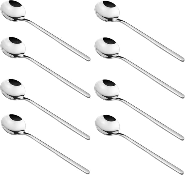 18-pak espresso-skeer i rustfrit stål, mini-teske-sæt, 13 cm