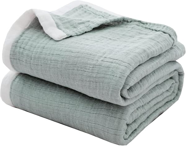 4-lags blødt krammetæppe, musselintæppe, varmt sofatæppe (130x150cm) light blue