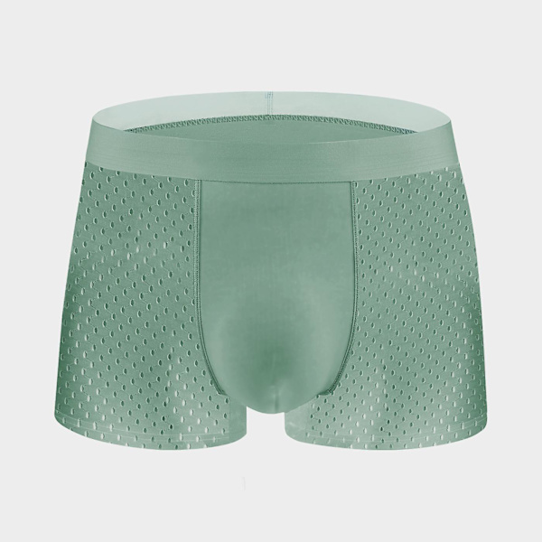 Ice Silk Mesh Herrkalsonger Herr Boxershorts Sommar Mesh Andningsbara Shorts (Gräsgrön 4XL) Grass Green 4xl