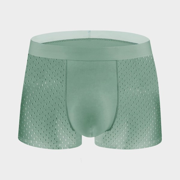 Ice Silk Mesh Herrkalsonger Herrboxersommar Mesh Andningsbara Shorts (Gräsgrön L) Grass Green l