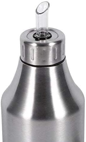 Olivenolieflaske, oliekande, olivenflaske i rustfrit stål, eddikedispenser med tud (500 ml)