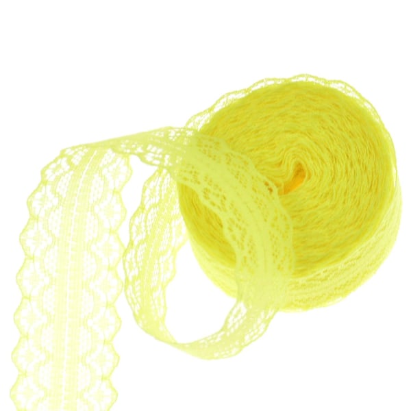 10 Yard 3 Rolls Spetsband Vintage Tyg för DIY-sömnad Presenttillverkning (gul) yellow