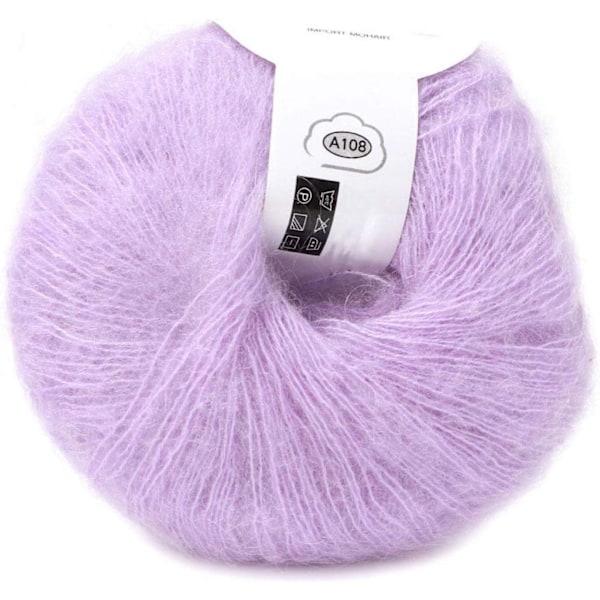 Mjuk Angora Lång Ullgarn Varm med en Virkning Populär för DIY Väva(Violett) Violet