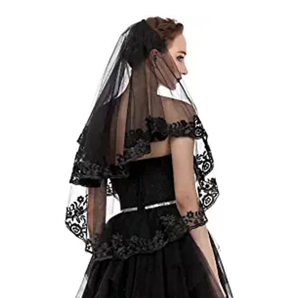 Halloween sort kammet brudekjole 55-75CM